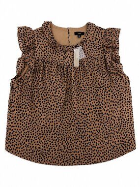 J. Crew Leopard Dot Flutter Sleeve Top XXL NWT Cotton Silk Voile